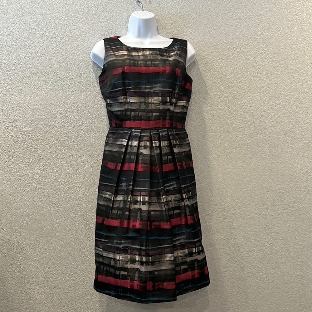 Carmen Marc Volvo darling, retro, multicolor fit and flair dress.